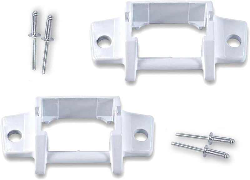 UYG Compatible with RV A&E Awning Replacement Foot - Die-Cast Metal - Painted White - w/Rivets（White 2 pc） - Image 1